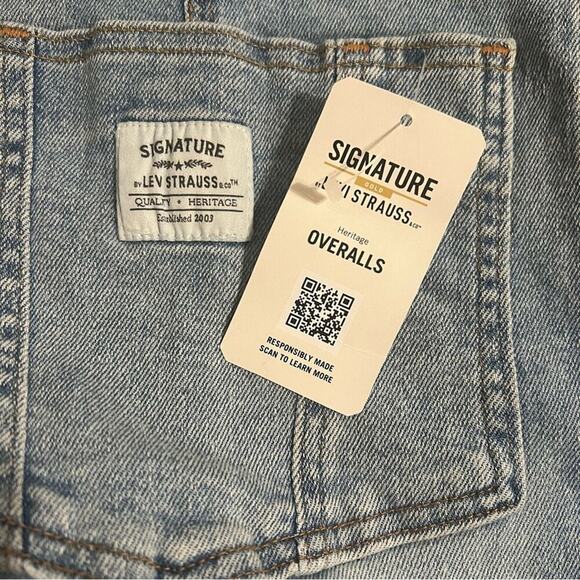 Signature by Levi Strauss Heritage Blue Denim Overalls - Picture 9 of 14